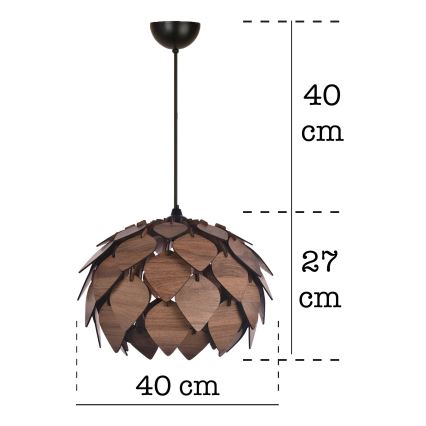 Chandelier on a string 1xE27/40W/230V brown