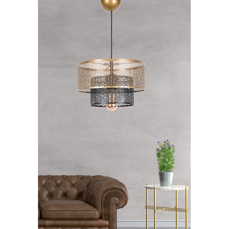 Chandelier on a string 1xE27/40W/230V gold/black