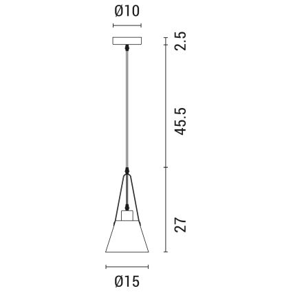 Chandelier on a string 1xE27/40W/230V white