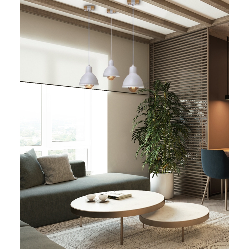 Chandelier on a string 1xE27/40W/230V beech/white