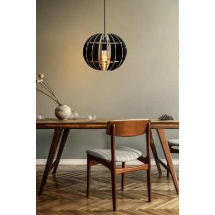 Chandelier on a string 1xE27/60W/230V black d. 20 cm