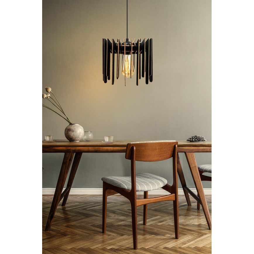 Chandelier on a string 1xE27/60W/230V black d. 23 cm