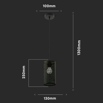 Chandelier on a string 1xE27/60W/230V black