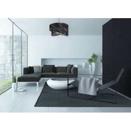 Chandelier on a string 1xE27/60W/230V black/silver