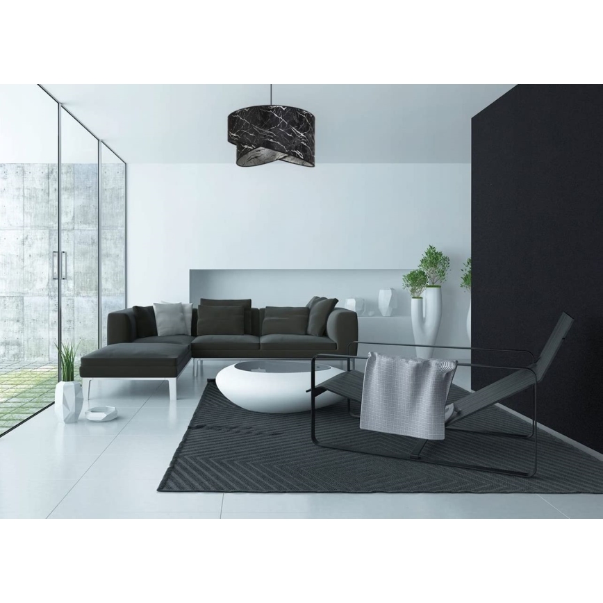 Chandelier on a string 1xE27/60W/230V black/silver