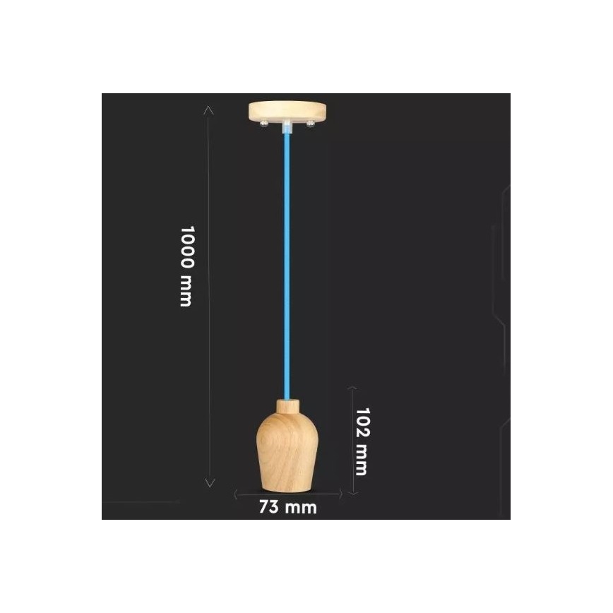 Chandelier on a string 1xE27/60W/230V blue
