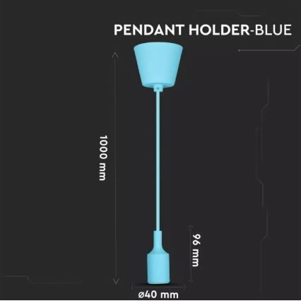 Chandelier on a string 1xE27/60W/230V blue