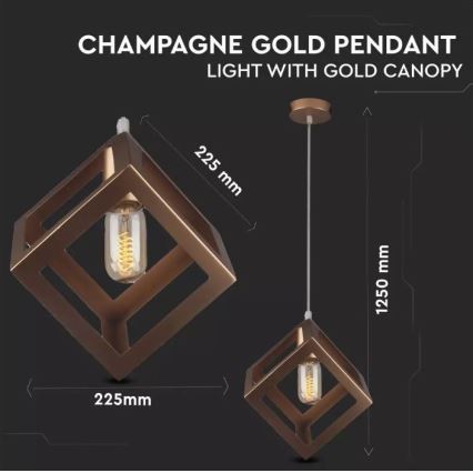 Chandelier on a string 1xE27/60W/230V bronze