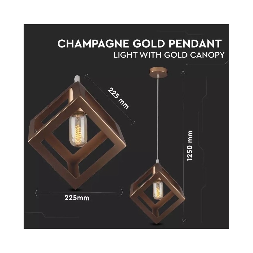 Chandelier on a string 1xE27/60W/230V bronze