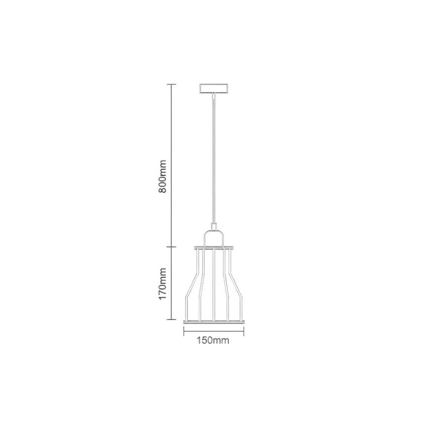 Chandelier on a string 1xE27/60W/230V d. 15 cm black
