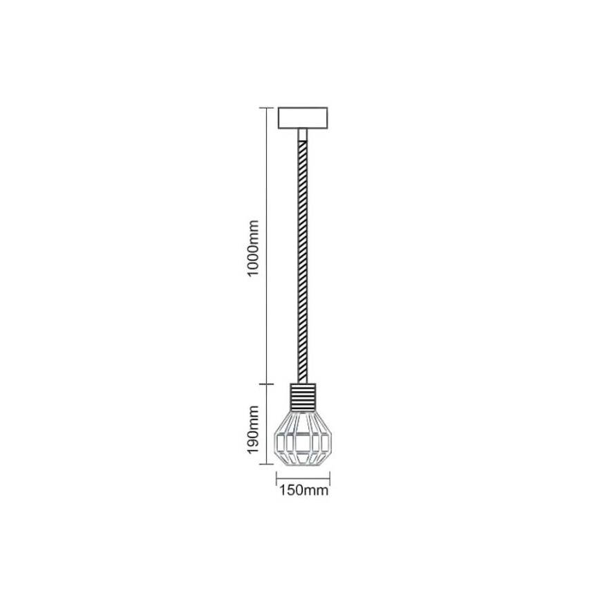 Chandelier on a string 1xE27/60W/230V d. 15 cm