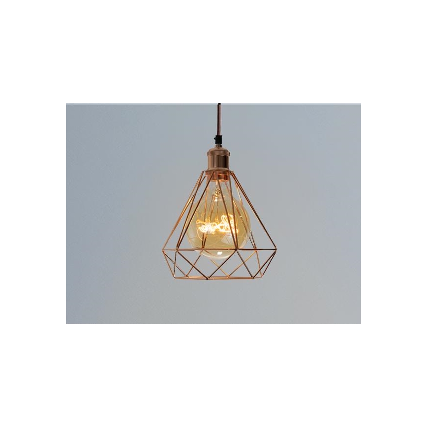 Chandelier on a string 1xE27/60W/230V d. 22 cm copper