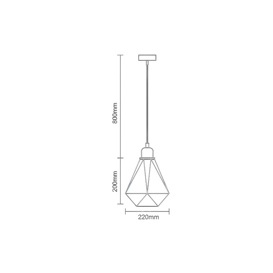 Chandelier on a string 1xE27/60W/230V d. 22 cm copper