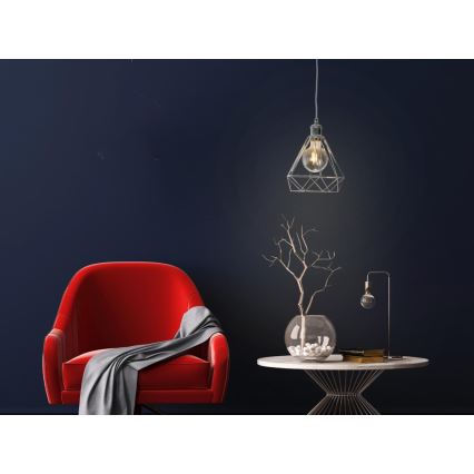 Chandelier on a string 1xE27/60W/230V d. 22 cm shiny chrome
