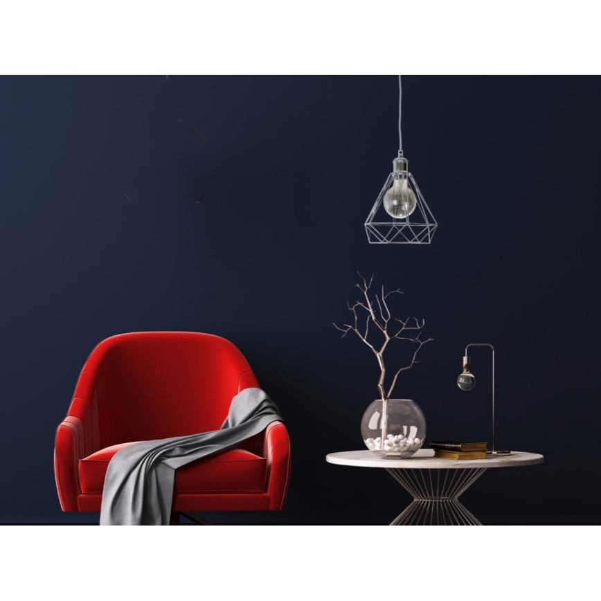Chandelier on a string 1xE27/60W/230V d. 22 cm shiny chrome