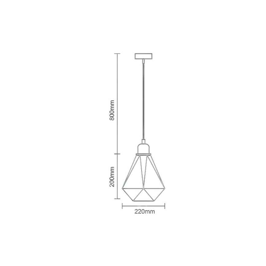 Chandelier on a string 1xE27/60W/230V d. 22 cm shiny chrome