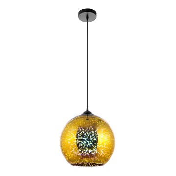 Chandelier on a string 1xE27/60W/230V d. 30 cm gold