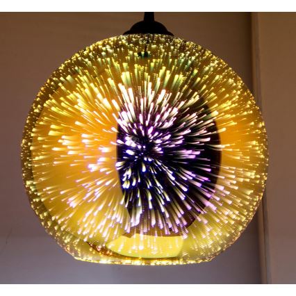 Chandelier on a string 1xE27/60W/230V d. 30 cm gold