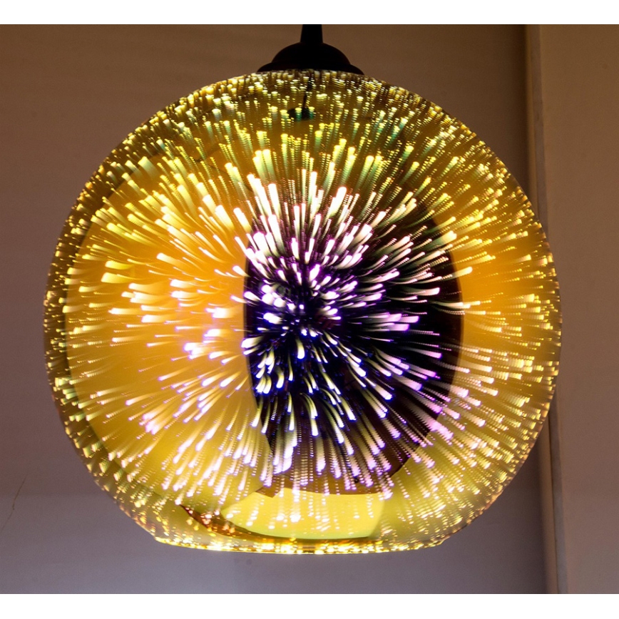 Chandelier on a string 1xE27/60W/230V d. 30 cm gold