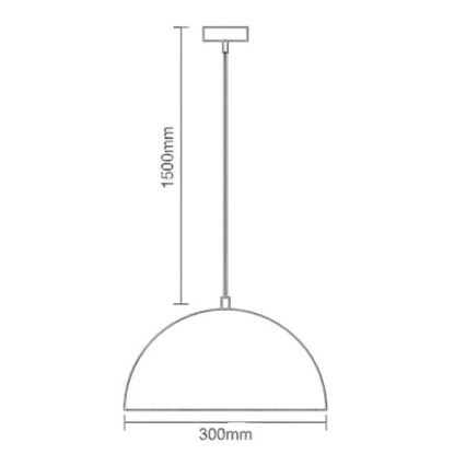 Chandelier on a string 1xE27/60W/230V d. 30 cm white
