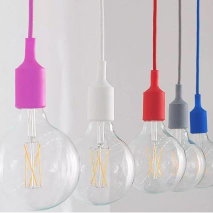 Chandelier on a string 1xE27/60W/230V pink