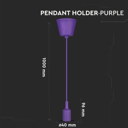 Chandelier on a string 1xE27/60W/230V purple