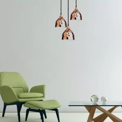 Chandelier on a string 1xE27/60W/230V rosegold