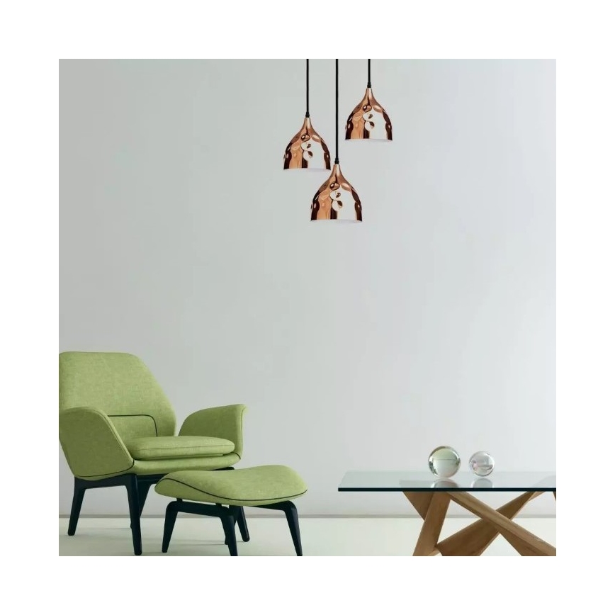 Chandelier on a string 1xE27/60W/230V rosegold