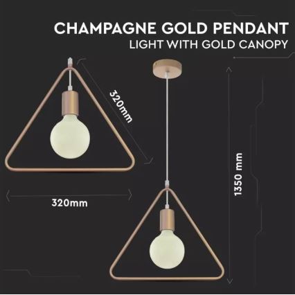 Chandelier on a string 1xE27/60W/230V triangle