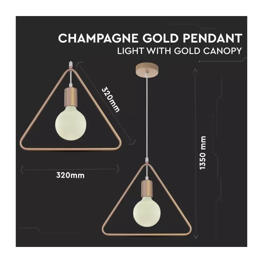 Chandelier on a string 1xE27/60W/230V triangle