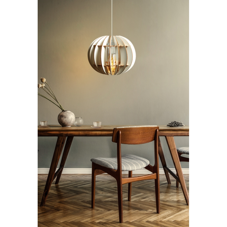 Chandelier on a string 1xE27/60W/230V white d. 20 cm