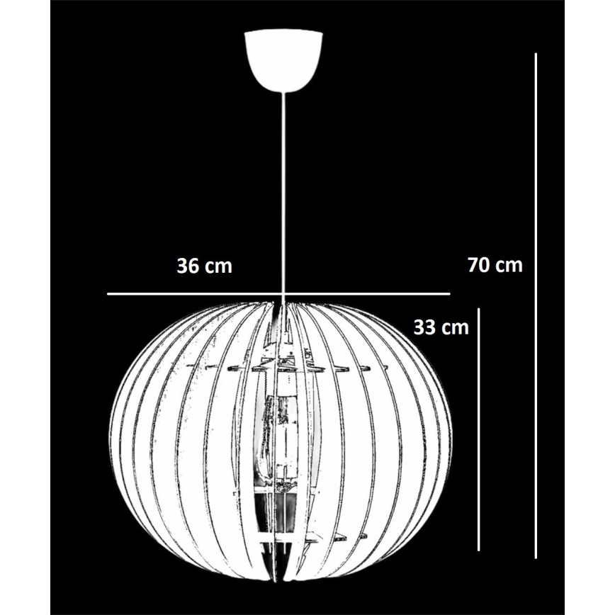 Chandelier on a string 1xE27/60W/230V white d. 36 cm