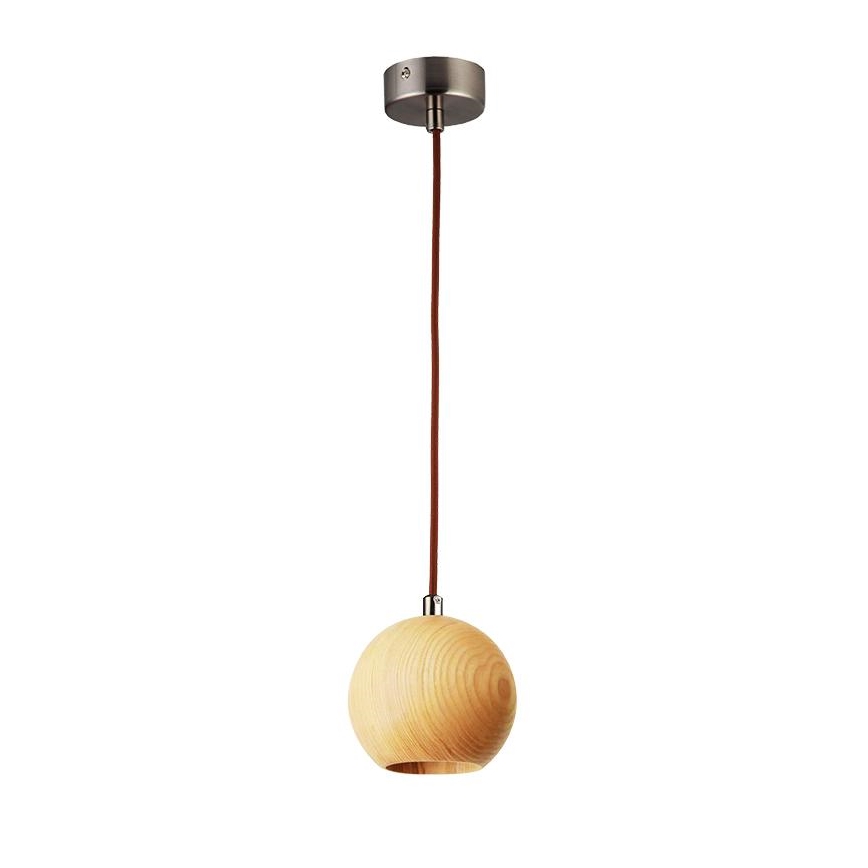 Chandelier on a string 1xGU10/10W/230V ash/solid wood brown