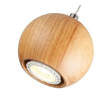 Chandelier on a string 1xGU10/10W/230V ash/solid wood brown