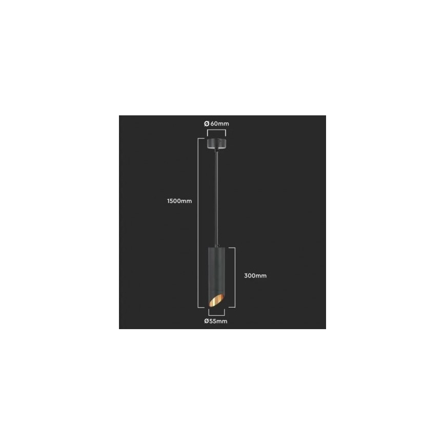 Chandelier on a string 1xGU10/35W/230V 30 cm black