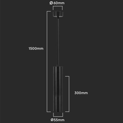 Chandelier on a string 1xGU10/35W/230V 30 cm black