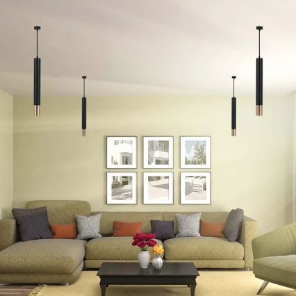Chandelier on a string 1xGU10/35W/230V 50 cm black/gold