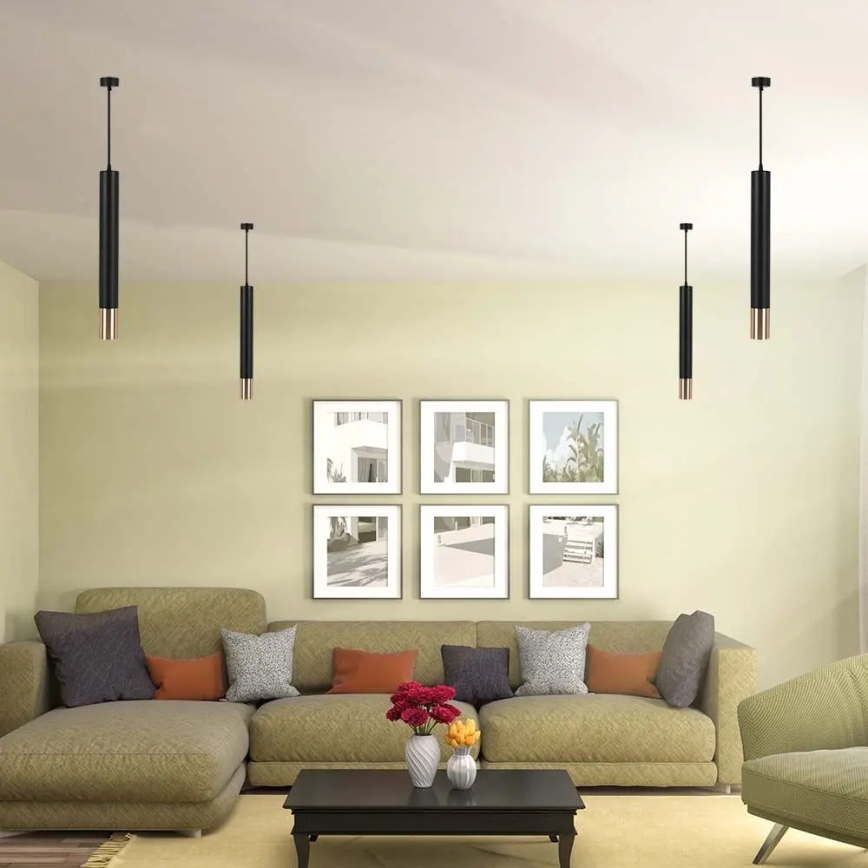 Chandelier on a string 1xGU10/35W/230V 50 cm black/gold