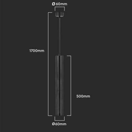 Chandelier on a string 1xGU10/35W/230V 50 cm black