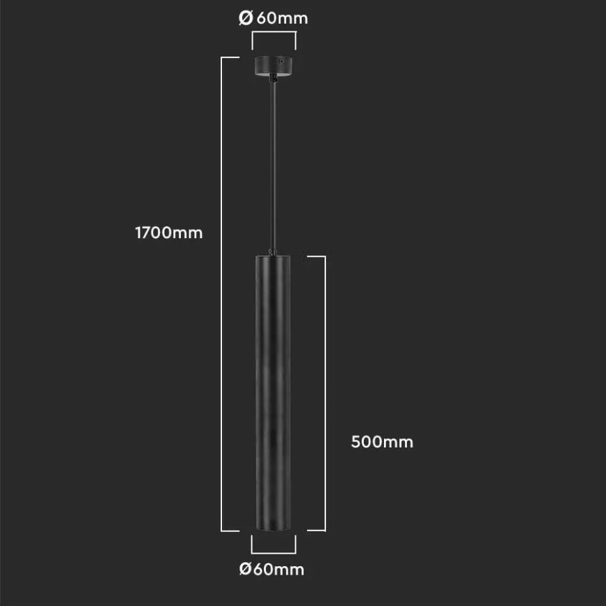 Chandelier on a string 1xGU10/35W/230V 50 cm black