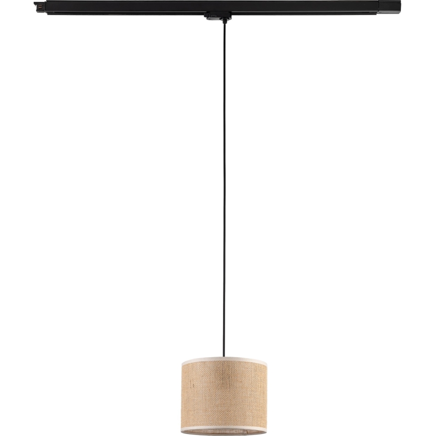 Chandelier on a string for 3-phase rail system TRACER 1xE27/15W/230V d. 20 cm black/brown