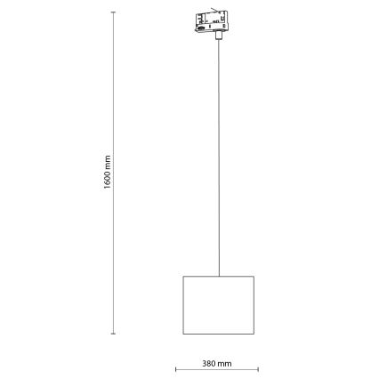 Chandelier on a string for 3-phase rail system TRACER 1xE27/15W/230V d. 20 cm black/brown