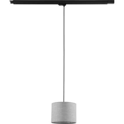 Chandelier on a string for 3-phase rail system TRACER 1xE27/15W/230V d. 20 cm black/grey