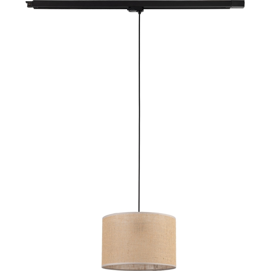 Chandelier on a string for 3-phase rail system TRACER 1xE27/15W/230V d. 30 cm black/brown