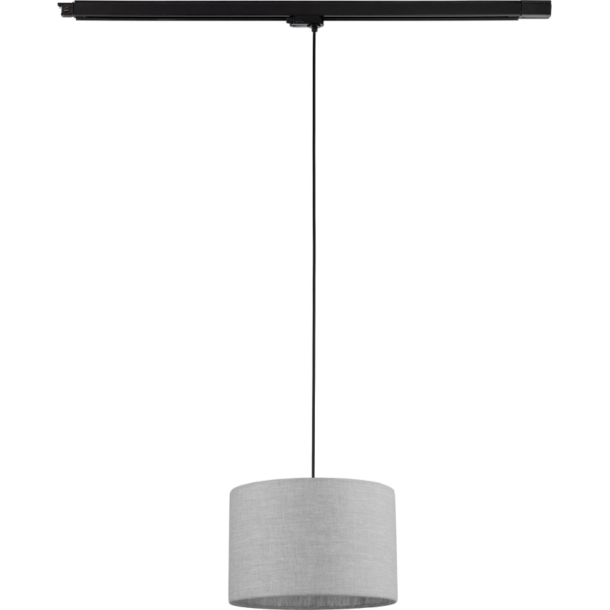 Chandelier on a string for 3-phase rail system TRACER 1xE27/15W/230V d. 30 cm black/grey