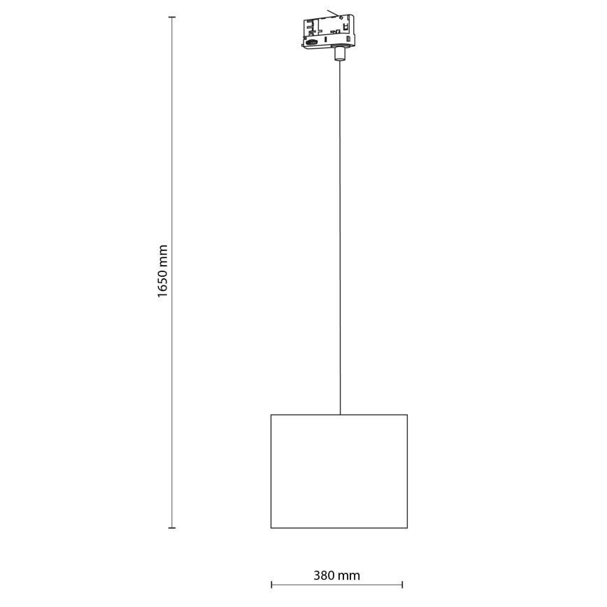 Chandelier on a string for 3-phase rail system TRACER 1xE27/15W/230V d. 30 cm black