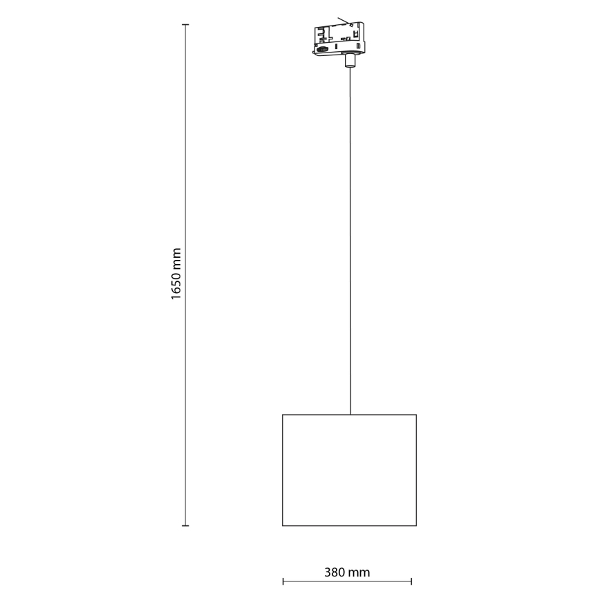 Chandelier on a string for 3-phase rail system TRACER 1xE27/15W/230V d. 30 cm black/white
