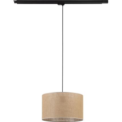 Chandelier on a string for 3-phase rail system TRACER 1xE27/15W/230V d. 38 cm black/brown