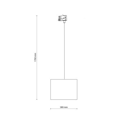 Chandelier on a string for 3-phase rail system TRACER 1xE27/15W/230V d. 38 cm black/brown