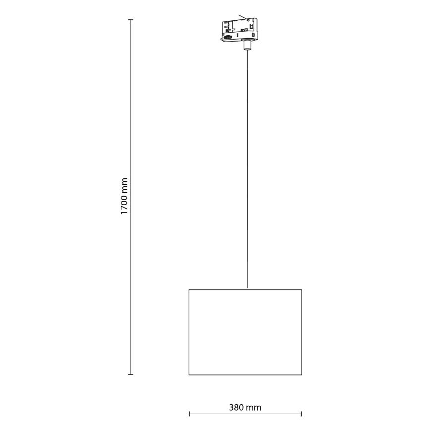 Chandelier on a string for 3-phase rail system TRACER 1xE27/15W/230V d. 38 cm black/grey
